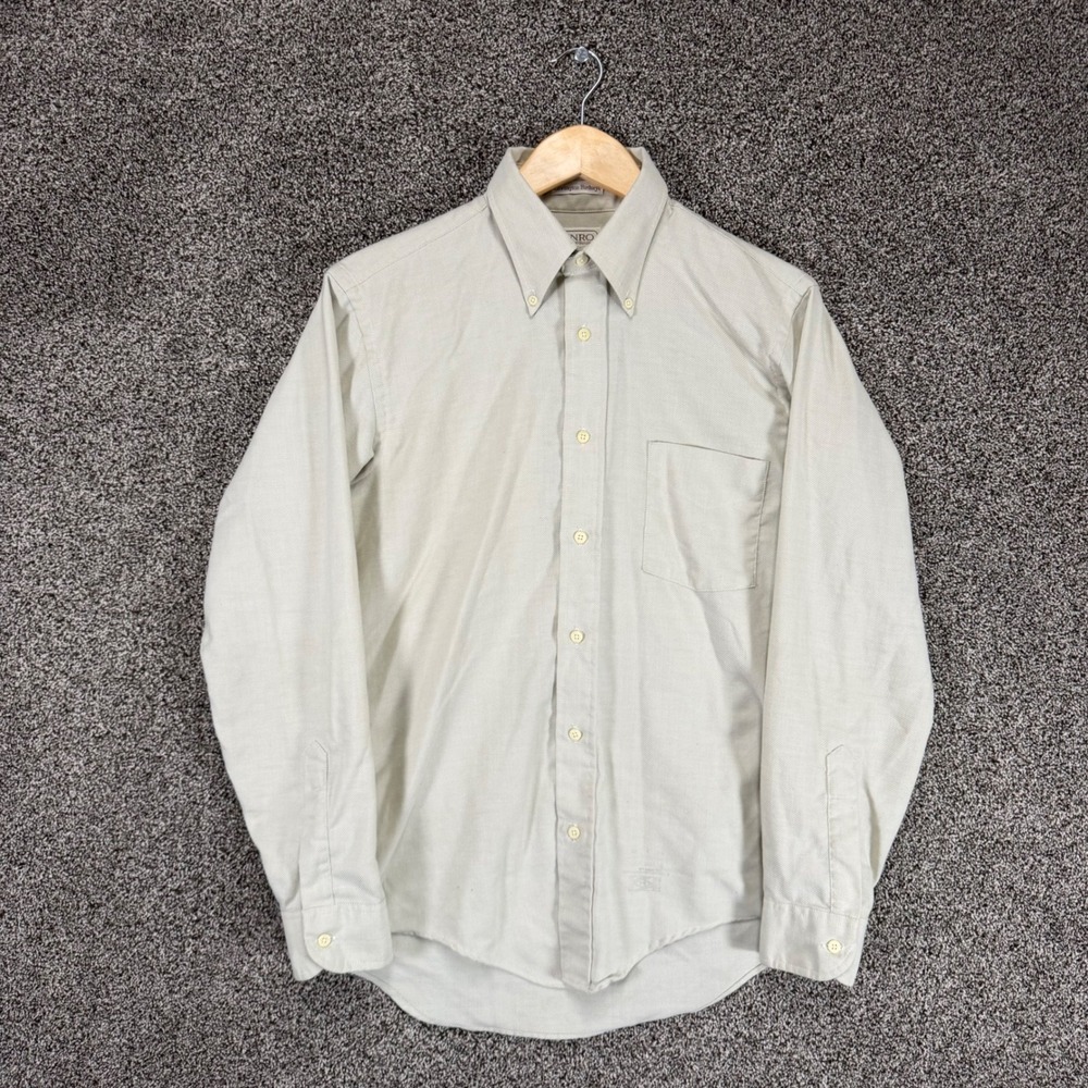 Vintage 60s ENRO Shirtbuilders Shirt Mens M Covington Birdseye Permanent Press